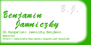 benjamin jamniczky business card